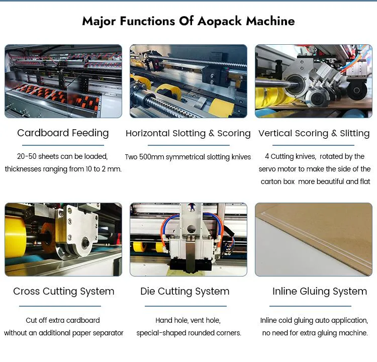 Aopack Fully Automatic Box Maker Corrugated Cardboard Carton Box Making Machine